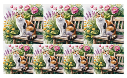DecoCraft - Scenic Tiles Series - Watercolor Pets - Japanese Bobtail