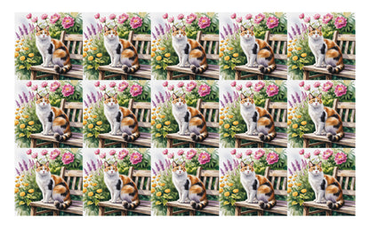DecoCraft - Scenic Tiles Series - Watercolor Pets - Japanese Bobtail