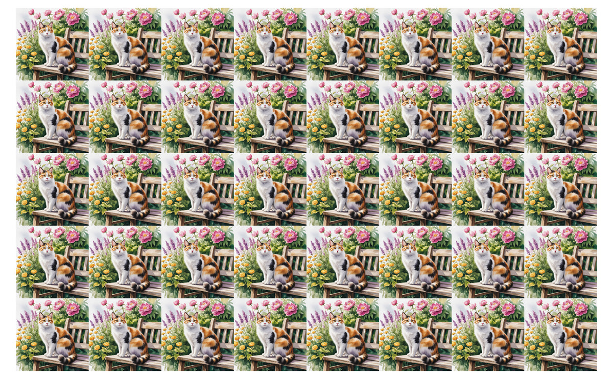 DecoCraft - Scenic Tiles Series - Watercolor Pets - Japanese Bobtail