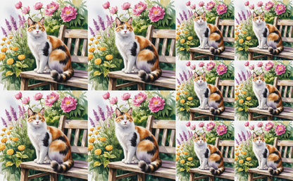 DecoCraft - Scenic Tiles Series - Watercolor Pets - Japanese Bobtail