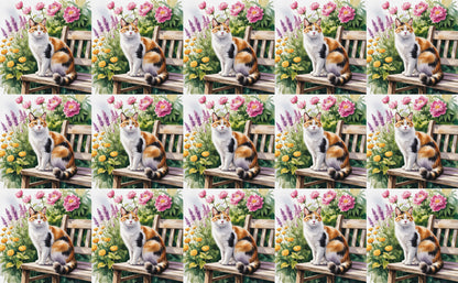 DecoCraft - Scenic Tiles Series - Watercolor Pets - Japanese Bobtail