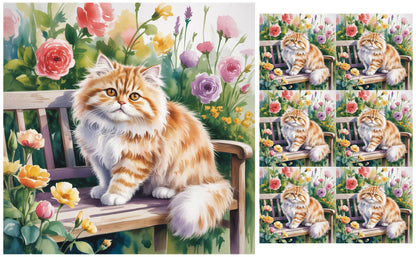 DecoCraft - Scenic Tiles Series - Watercolor Pets - LaPerm
