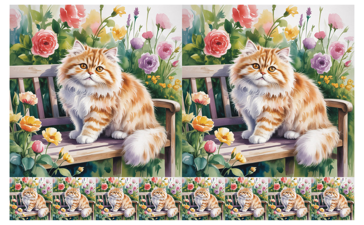 DecoCraft - Scenic Tiles Series - Watercolor Pets - LaPerm