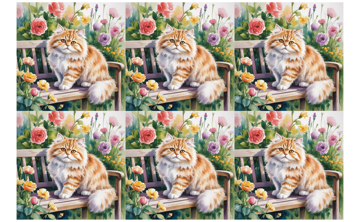 DecoCraft - Scenic Tiles Series - Watercolor Pets - LaPerm