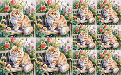 DecoCraft - Scenic Tiles Series - Watercolor Pets - LaPerm