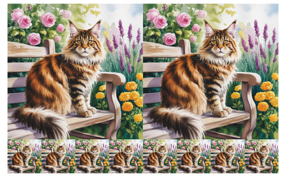DecoCraft - Scenic Tiles Series - Watercolor Pets - Maine Coon