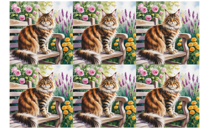 DecoCraft - Scenic Tiles Series - Watercolor Pets - Maine Coon
