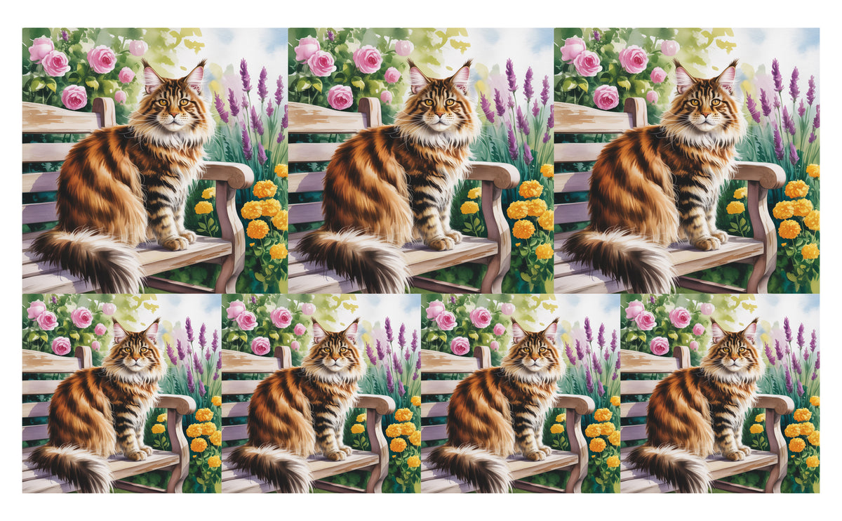 DecoCraft - Scenic Tiles Series - Watercolor Pets - Maine Coon