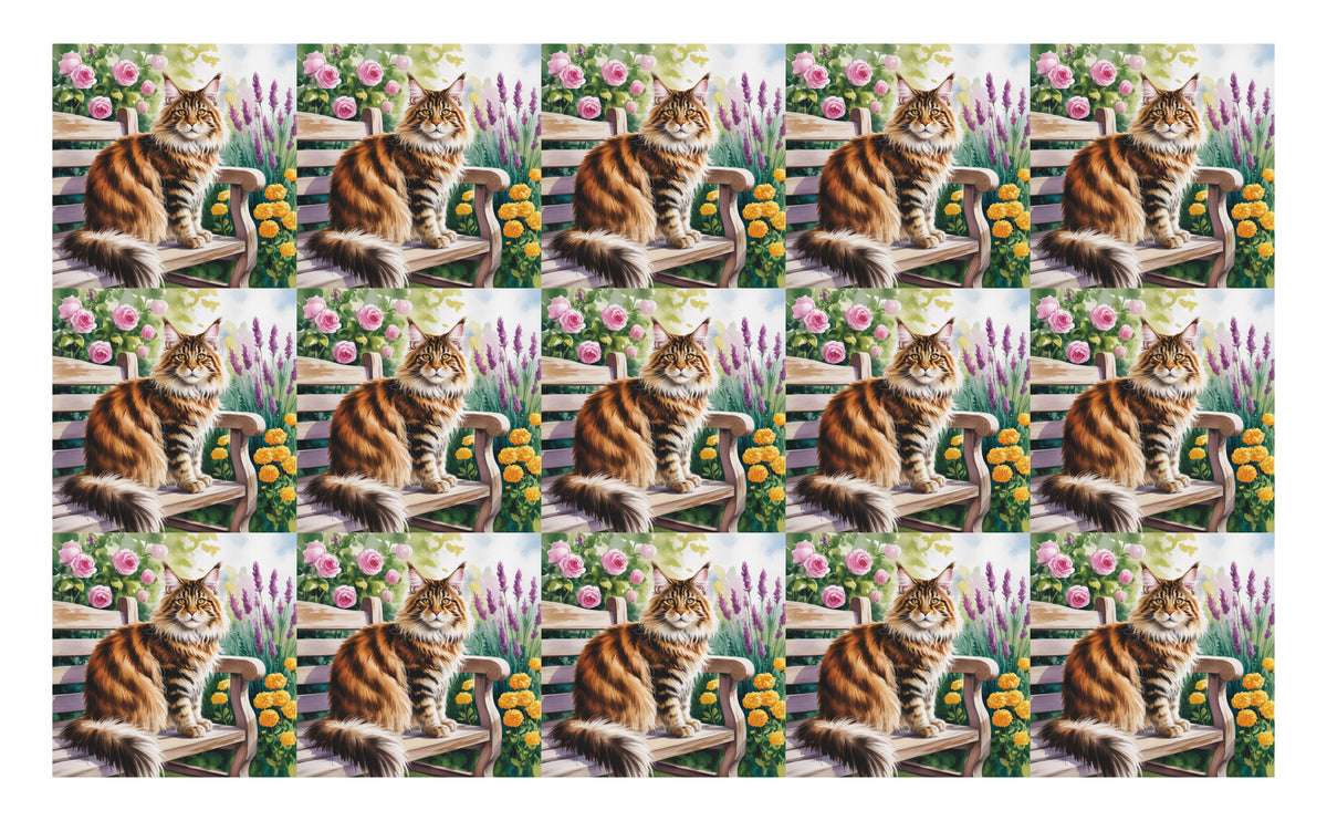 DecoCraft - Scenic Tiles Series - Watercolor Pets - Maine Coon