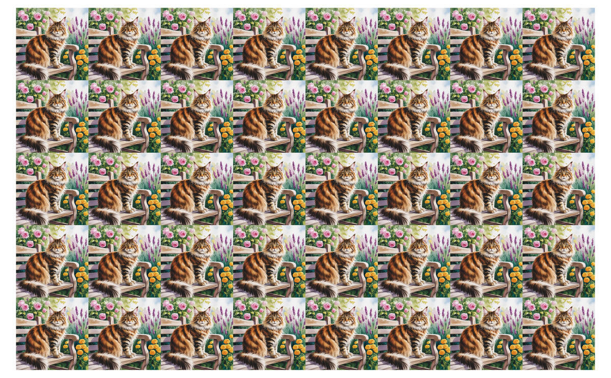 DecoCraft - Scenic Tiles Series - Watercolor Pets - Maine Coon
