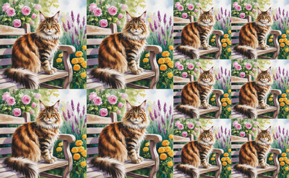 DecoCraft - Scenic Tiles Series - Watercolor Pets - Maine Coon