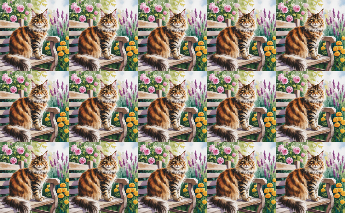 DecoCraft - Scenic Tiles Series - Watercolor Pets - Maine Coon