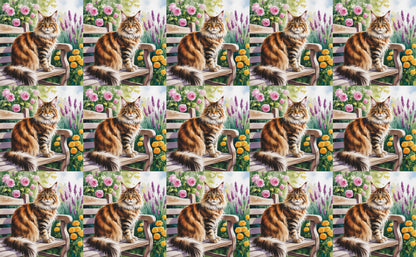 DecoCraft - Scenic Tiles Series - Watercolor Pets - Maine Coon