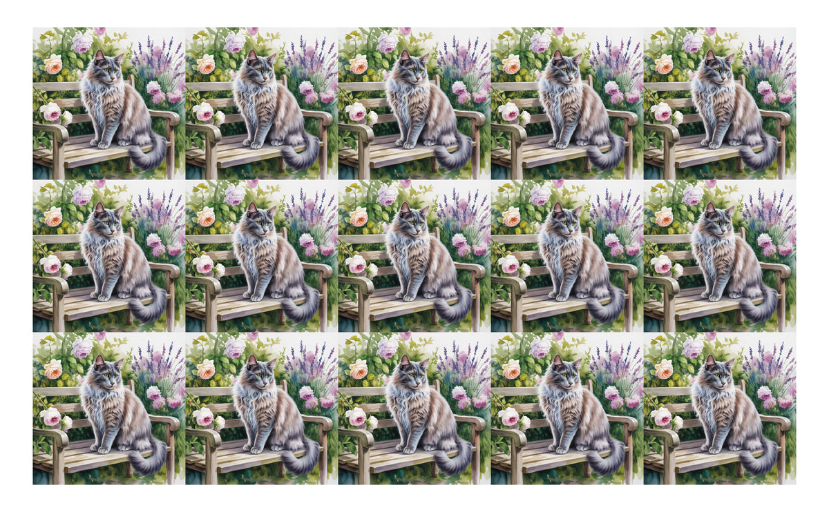 DecoCraft - Scenic Tiles Series - Watercolor Pets - Nebelung