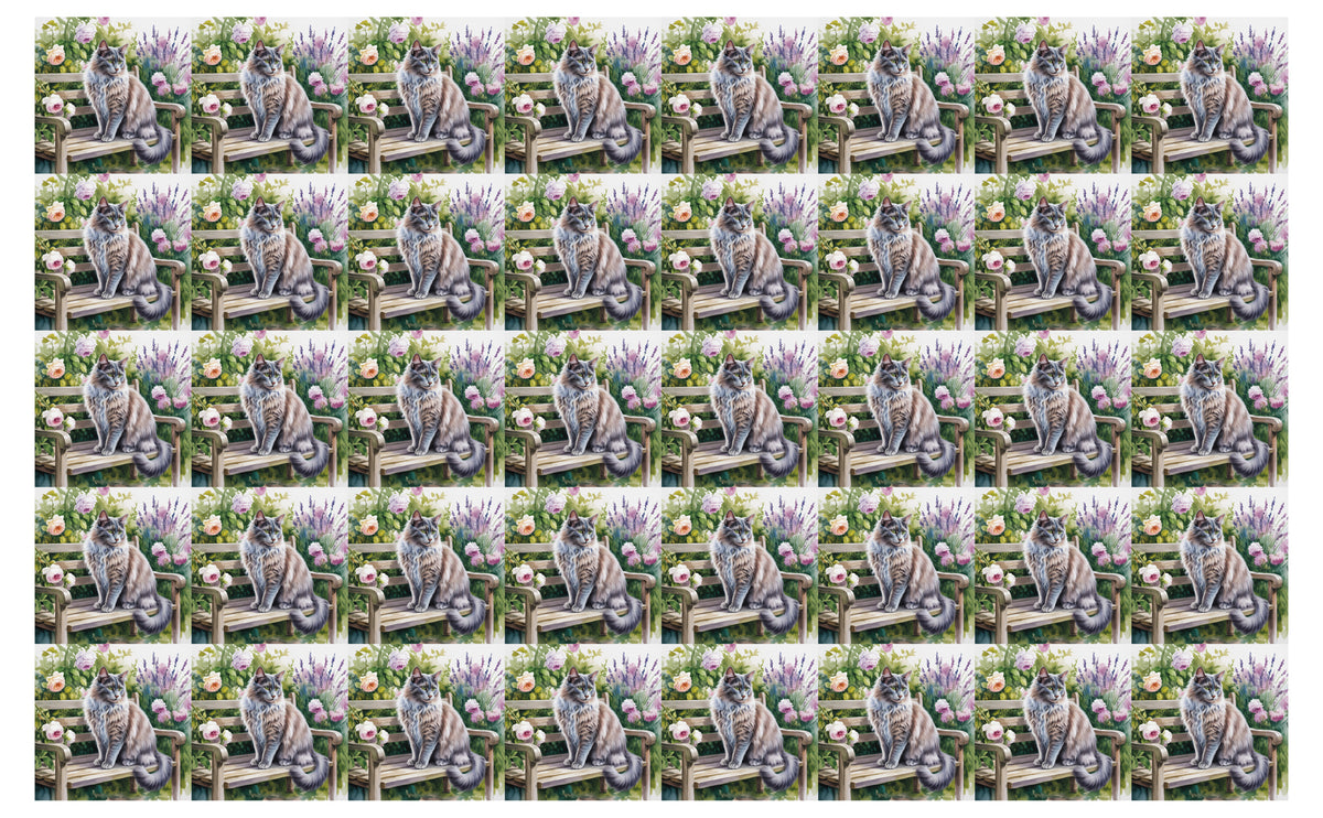 DecoCraft - Scenic Tiles Series - Watercolor Pets - Nebelung