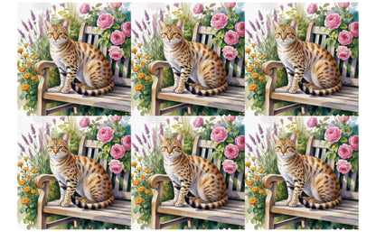 DecoCraft - Scenic Tiles Series - Watercolor Pets - Ocicat
