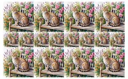 DecoCraft - Scenic Tiles Series - Watercolor Pets - Ocicat