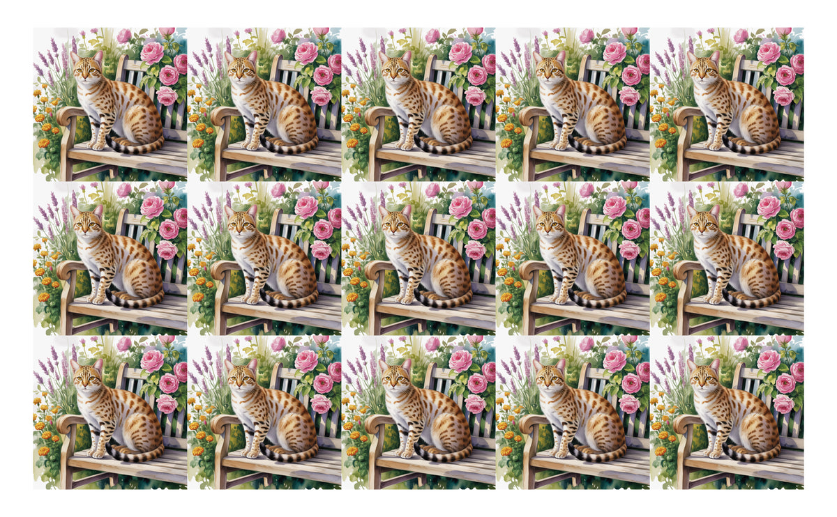 DecoCraft - Scenic Tiles Series - Watercolor Pets - Ocicat