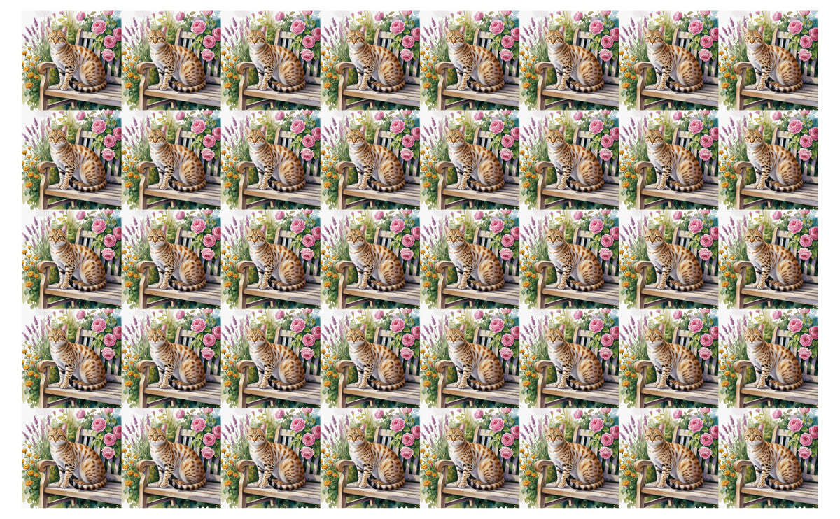 DecoCraft - Scenic Tiles Series - Watercolor Pets - Ocicat