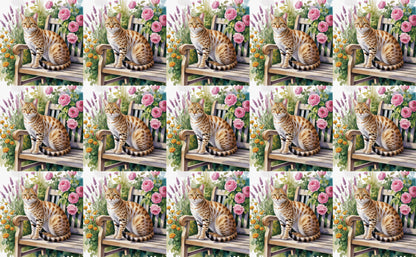 DecoCraft - Scenic Tiles Series - Watercolor Pets - Ocicat