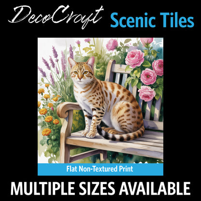 DecoCraft - Scenic Tiles Series - Watercolor Pets - Ocicat