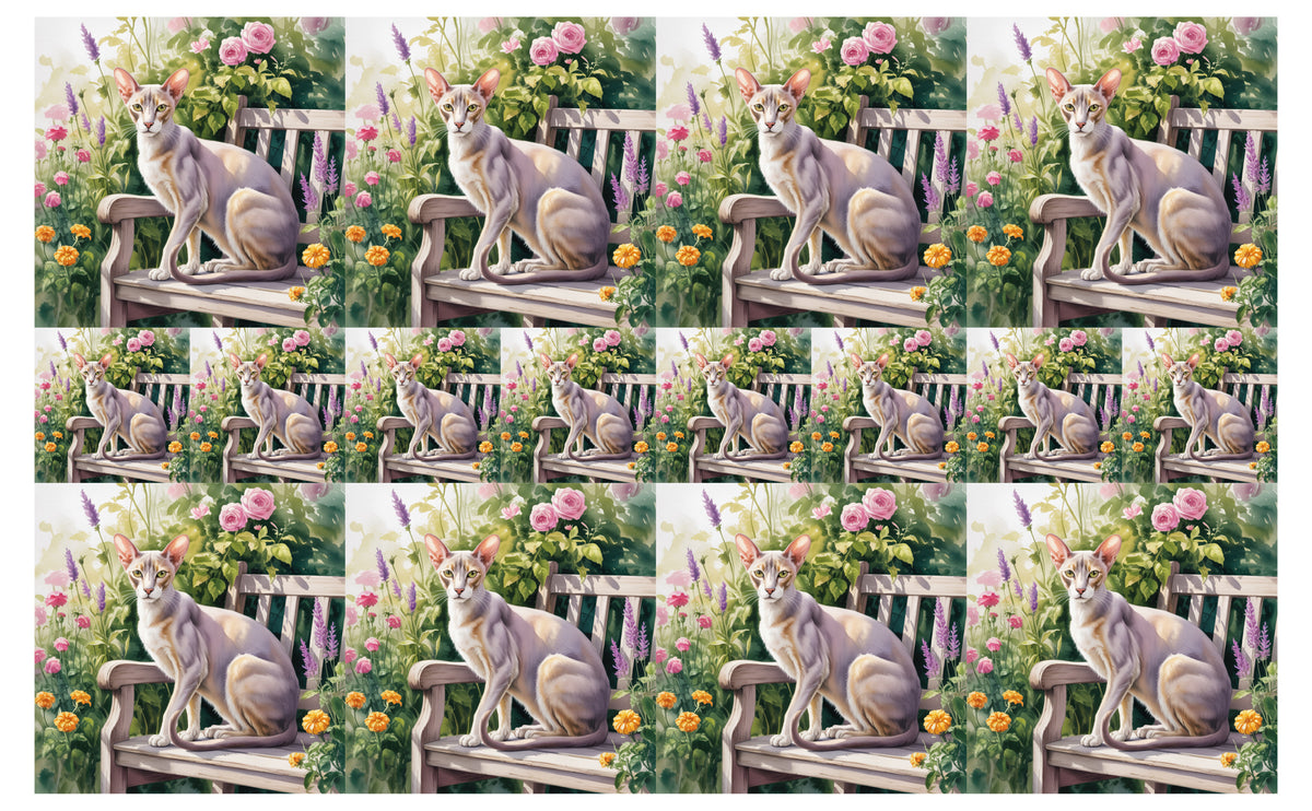 DecoCraft - Scenic Tiles Series - Watercolor Pets - Oriental Shorthair