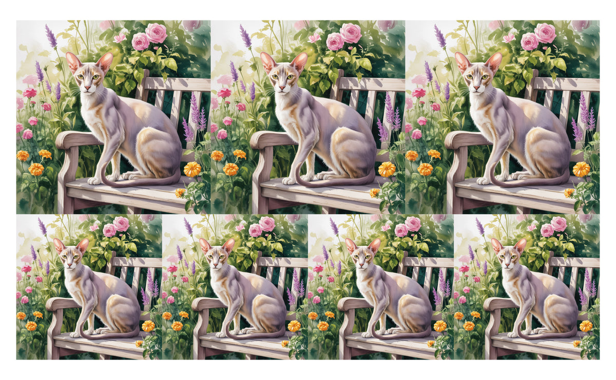 DecoCraft - Scenic Tiles Series - Watercolor Pets - Oriental Shorthair