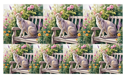 DecoCraft - Scenic Tiles Series - Watercolor Pets - Oriental Shorthair