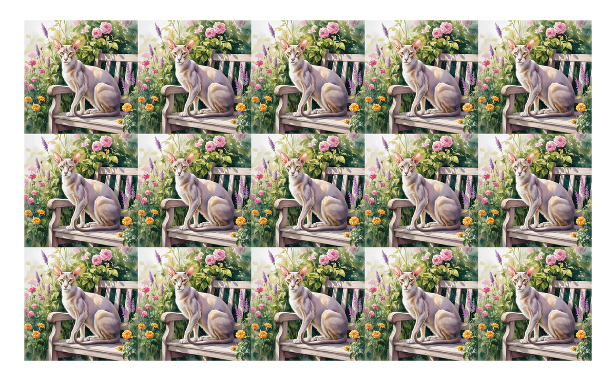 DecoCraft - Scenic Tiles Series - Watercolor Pets - Oriental Shorthair