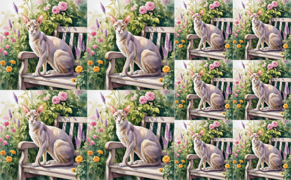 DecoCraft - Scenic Tiles Series - Watercolor Pets - Oriental Shorthair