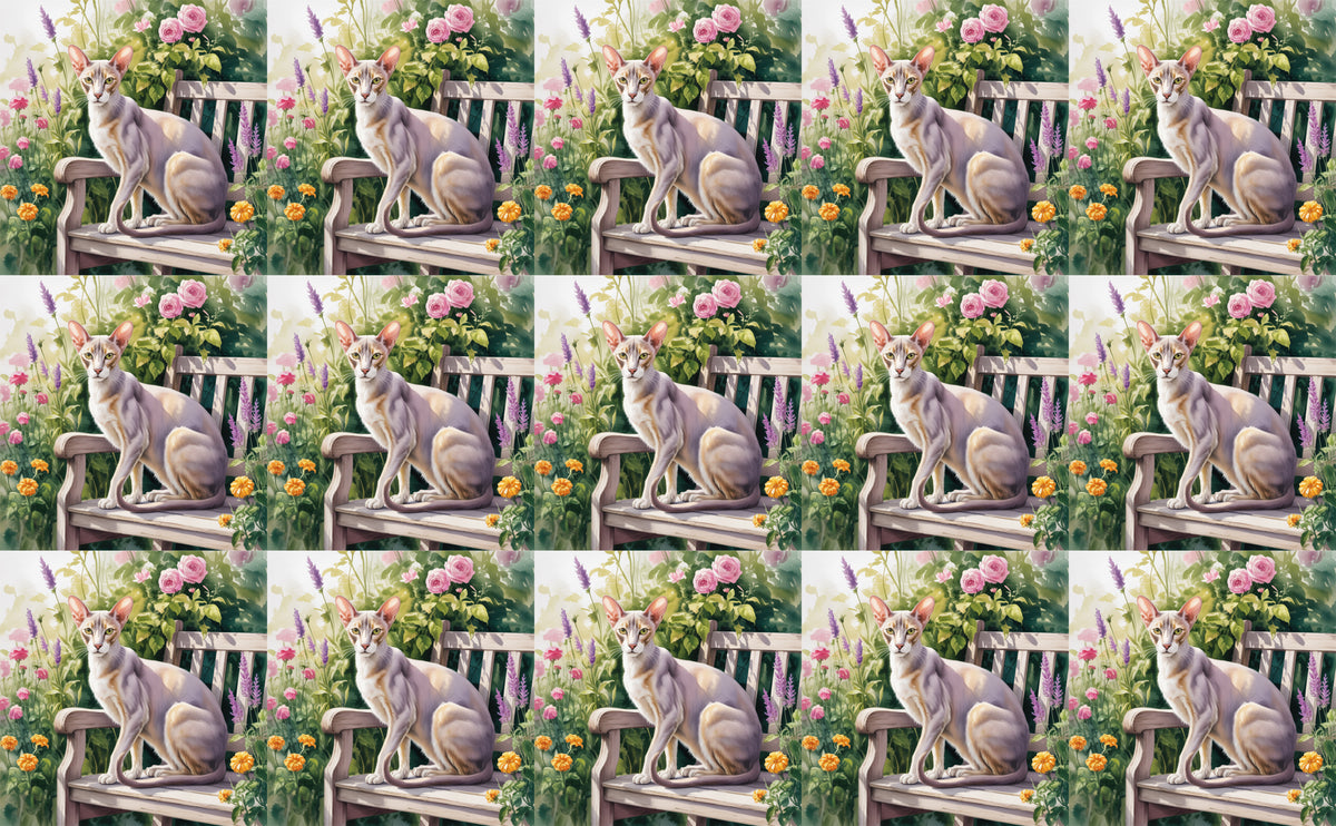 DecoCraft - Scenic Tiles Series - Watercolor Pets - Oriental Shorthair