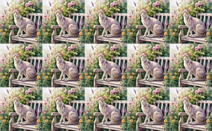 DecoCraft - Scenic Tiles Series - Watercolor Pets - Oriental Shorthair