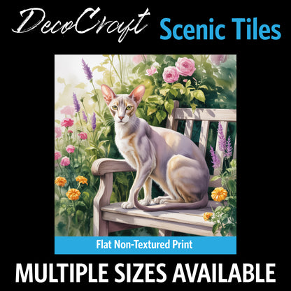 DecoCraft - Scenic Tiles Series - Watercolor Pets - Oriental Shorthair