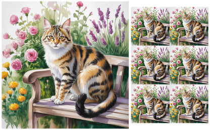 DecoCraft - Scenic Tiles Series - Watercolor Pets - Pixiebob
