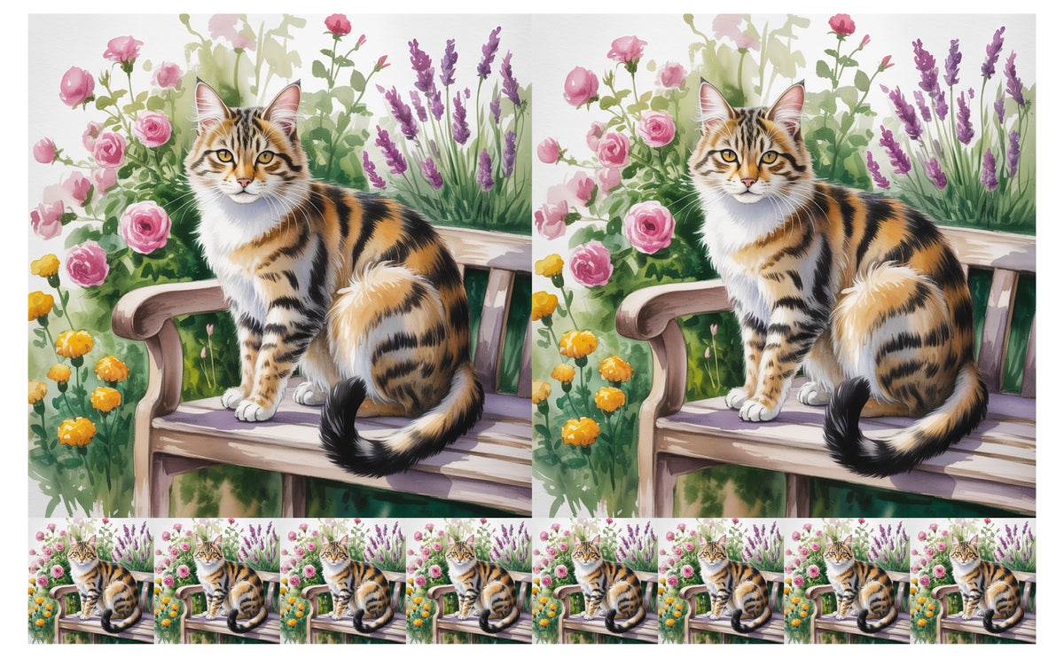 DecoCraft - Scenic Tiles Series - Watercolor Pets - Pixiebob
