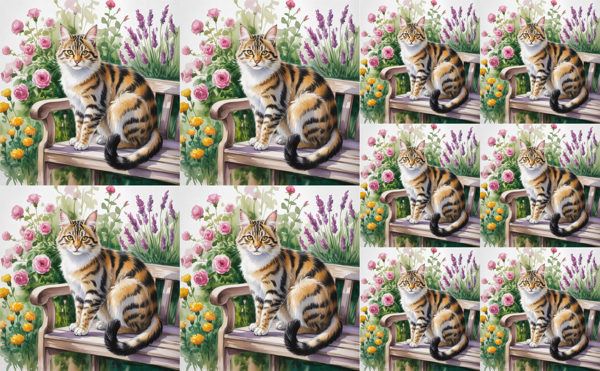 DecoCraft - Scenic Tiles Series - Watercolor Pets - Pixiebob