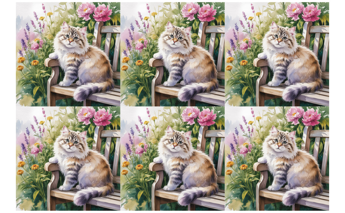 DecoCraft - Scenic Tiles Series - Watercolor Pets - Ragamuffin