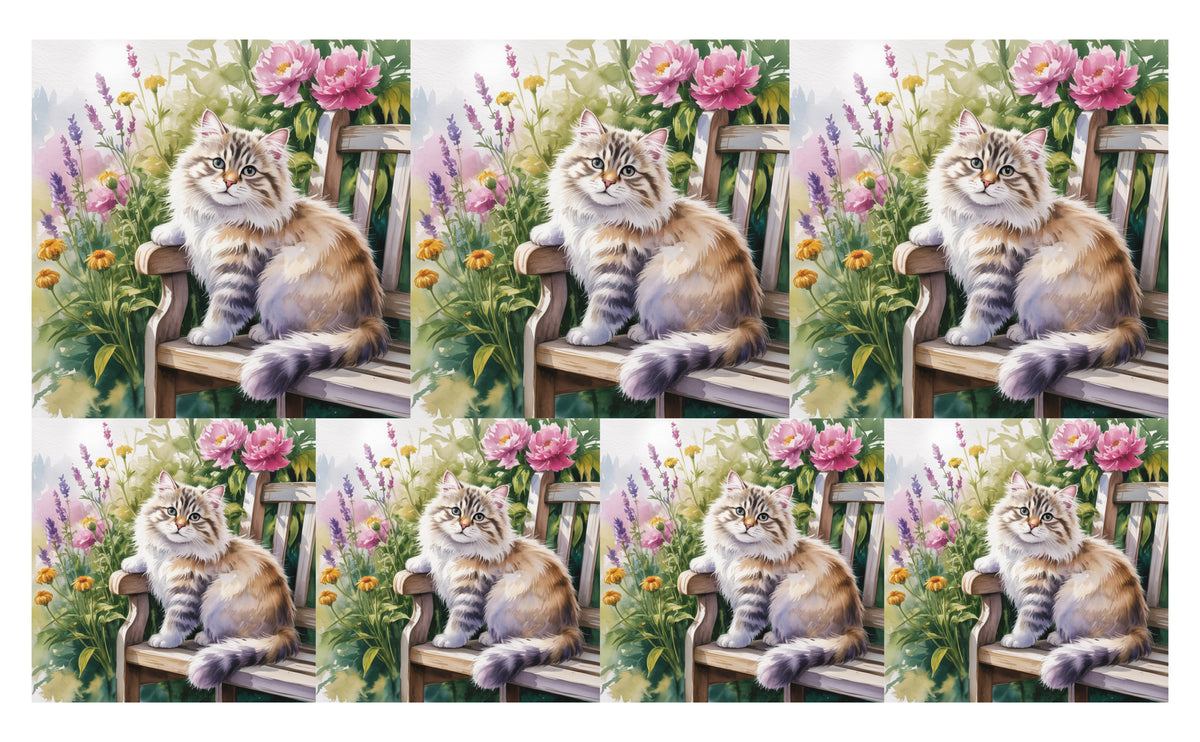 DecoCraft - Scenic Tiles Series - Watercolor Pets - Ragamuffin