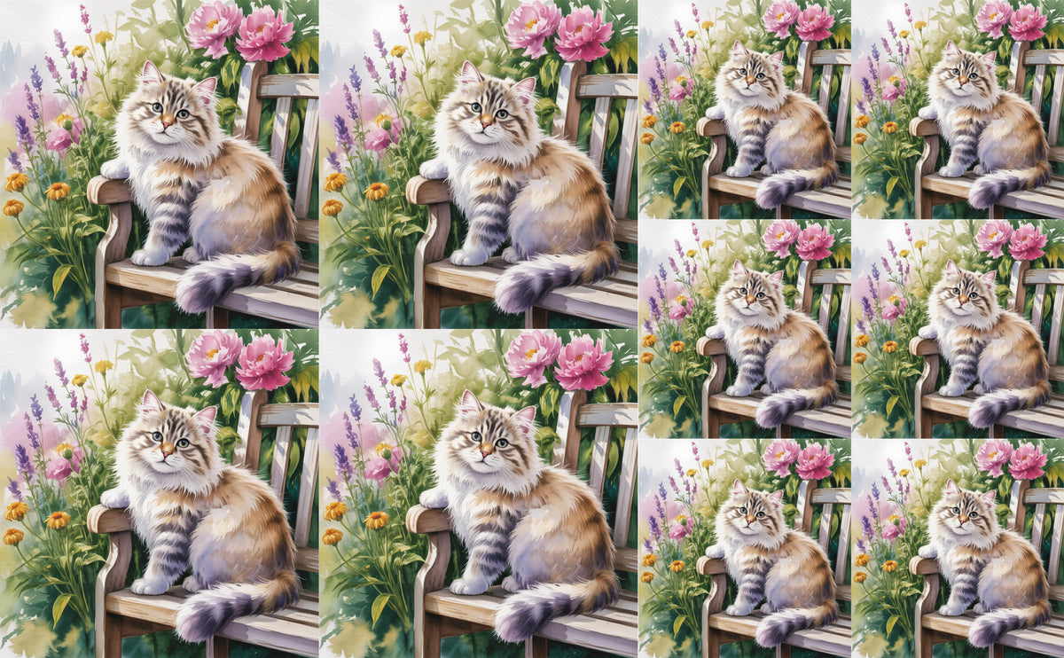 DecoCraft - Scenic Tiles Series - Watercolor Pets - Ragamuffin