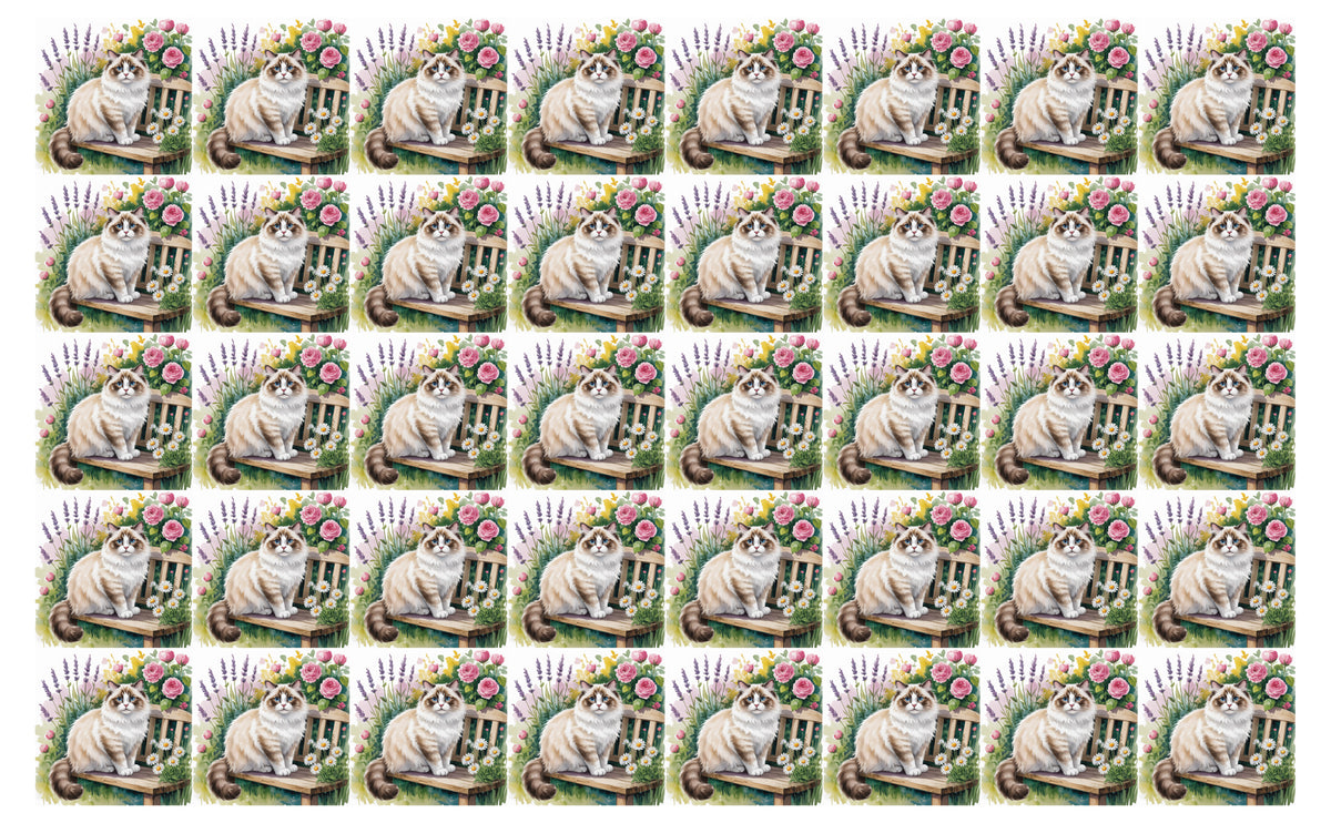 DecoCraft - Scenic Tiles Series - Watercolor Pets - Ragdoll