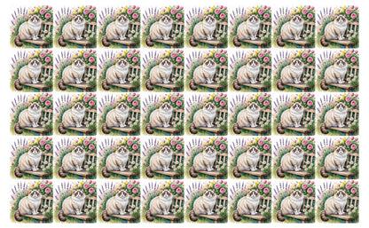 DecoCraft - Scenic Tiles Series - Watercolor Pets - Ragdoll