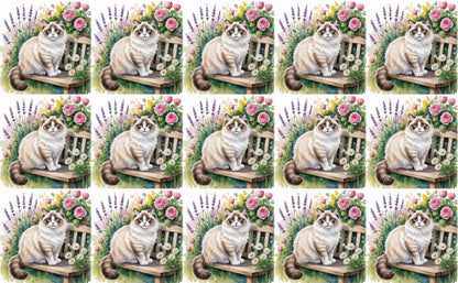 DecoCraft - Scenic Tiles Series - Watercolor Pets - Ragdoll