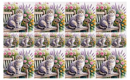 DecoCraft - Scenic Tiles Series - Watercolor Pets - Scottish Fold Cat