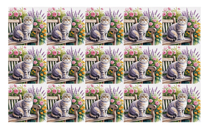 DecoCraft - Scenic Tiles Series - Watercolor Pets - Scottish Fold Cat
