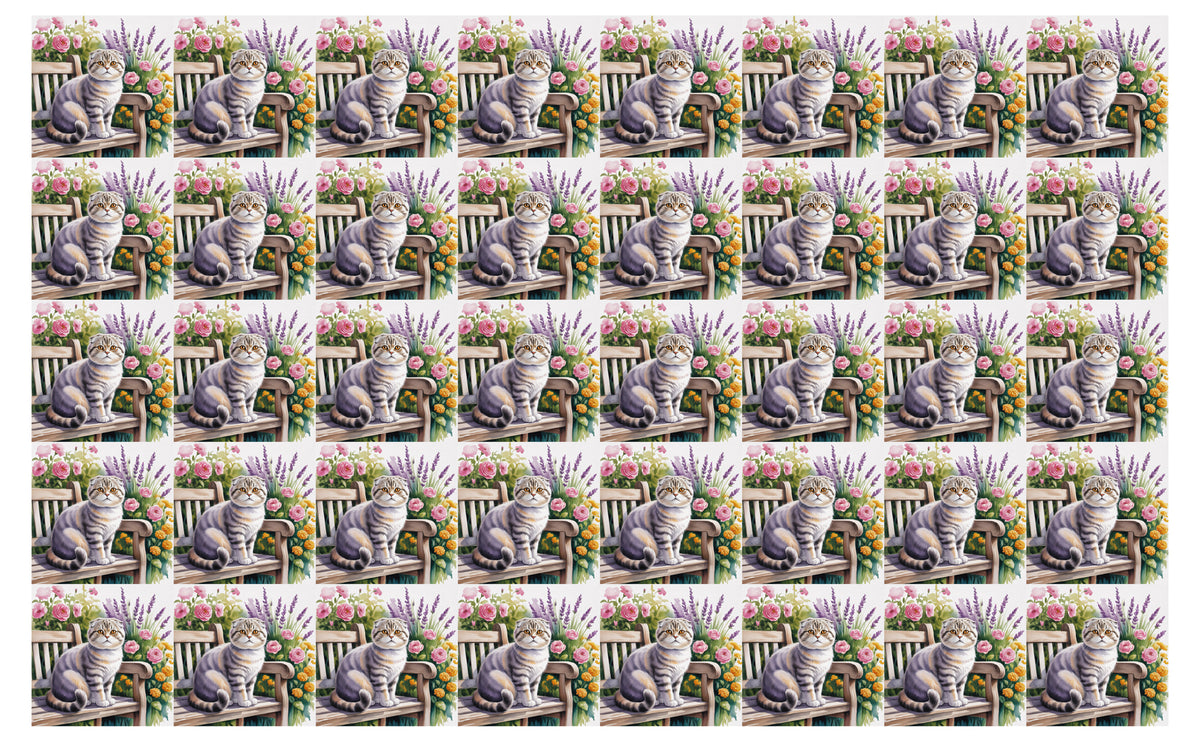 DecoCraft - Scenic Tiles Series - Watercolor Pets - Scottish Fold Cat