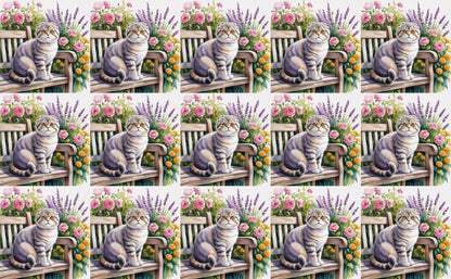 DecoCraft - Scenic Tiles Series - Watercolor Pets - Scottish Fold Cat