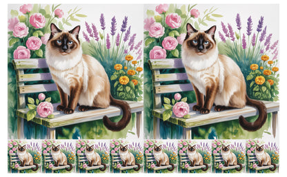DecoCraft - Scenic Tiles Series - Watercolor Pets - Siamese
