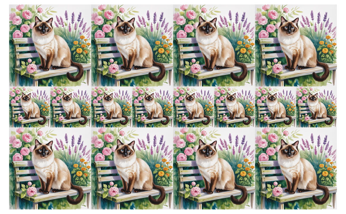 DecoCraft - Scenic Tiles Series - Watercolor Pets - Siamese