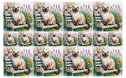 DecoCraft - Scenic Tiles Series - Watercolor Pets - Siamese