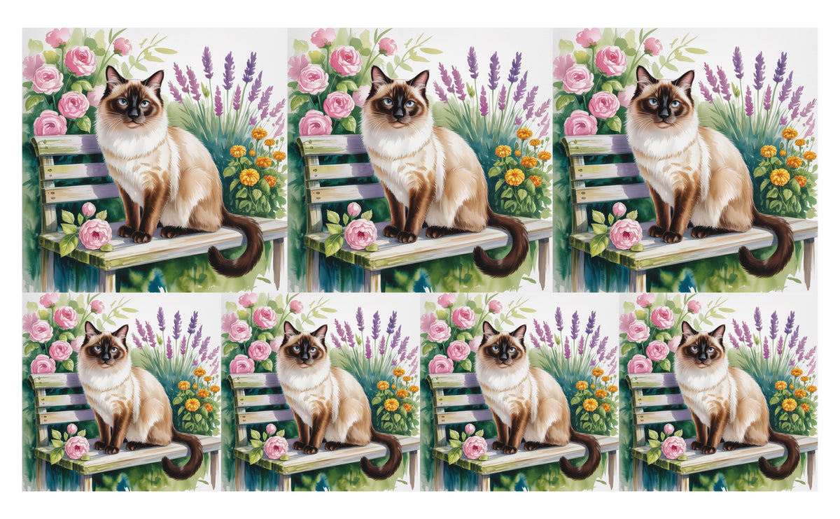 DecoCraft - Scenic Tiles Series - Watercolor Pets - Siamese